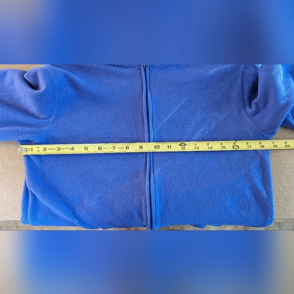LL Bean Girls Cornflower Blue Fleece Warmup Suit Top 14/16 Pants 12 EUC
